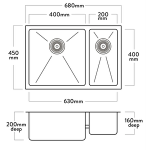 Mercer DV204-R Liverpool 1 1/4 Bowl Stainless Steel Kitchen Sink | Right Hand