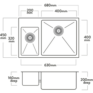 Mercer DV502-L Hampton 1 1/2 Bowl with Tap Ledge Stainless Steel Kitchen Sink | Left Hand