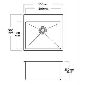 Mercer DV503 Leamington Bowl with Tap Ledge Stainless Steel Laundry Sink