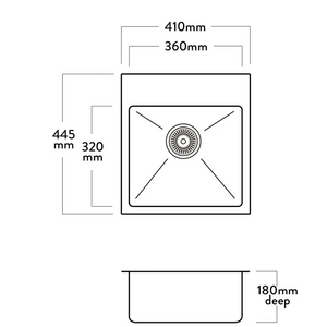 Mercer DV590 Stoneleigh Bowl with Tap Ledge Stainless Steel Kitchen Sink
