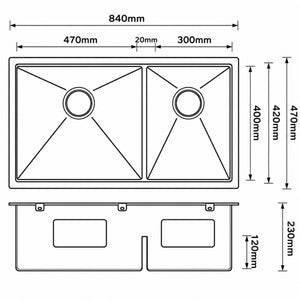 Mercer Workstation Sinks | Double Bowl