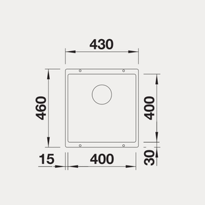 Blanco Subline 400-U Silgranit undermount single bowl kitchen sink specifications