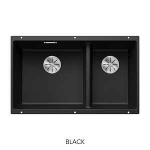 Blanco Subline 430/270-U Black Silgranit undermount double bowl kitchen sink