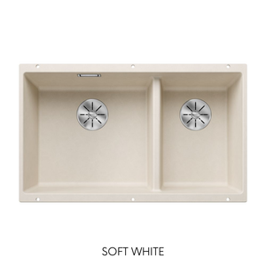 Blanco Subline 430/270-U Soft White Silgranit undermount double bowl kitchen sink