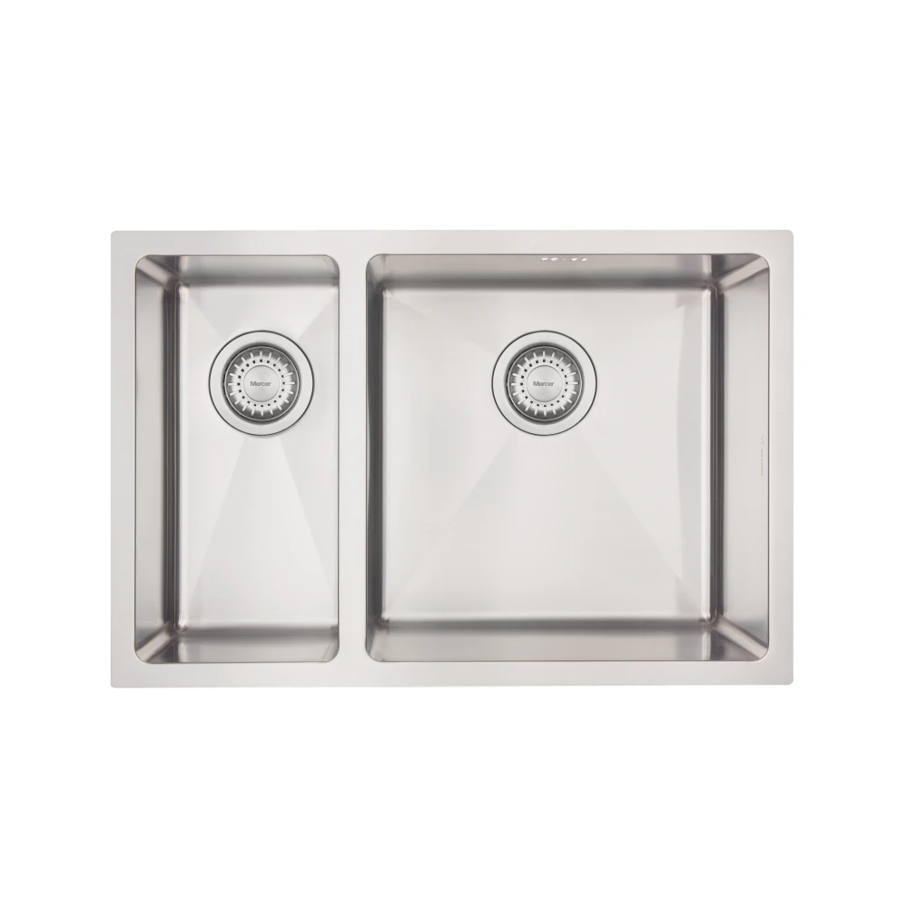 Mercer DV204-L Liverpool 1 1/4 Bowl Stainless Steel Kitchen Sink | Left Hand