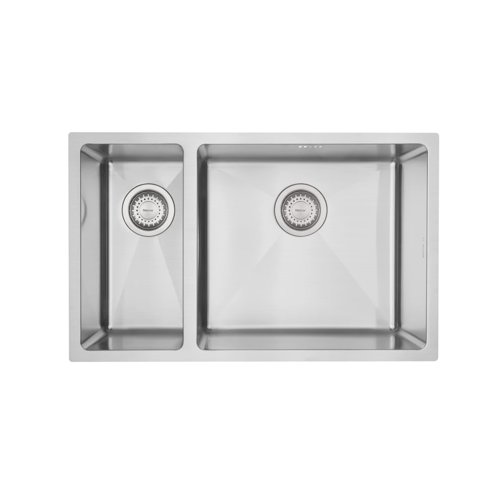 Mercer DV205-L Lincoln 1 1/2 Bowl Stainless Steel Kitchen Sink | Left Hand