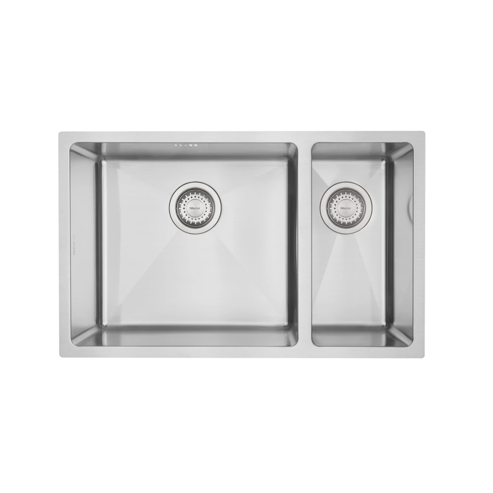 Mercer DV205-R Lincoln 1 1/2 Bowl Stainless Steel Kitchen Sink | Right Hand