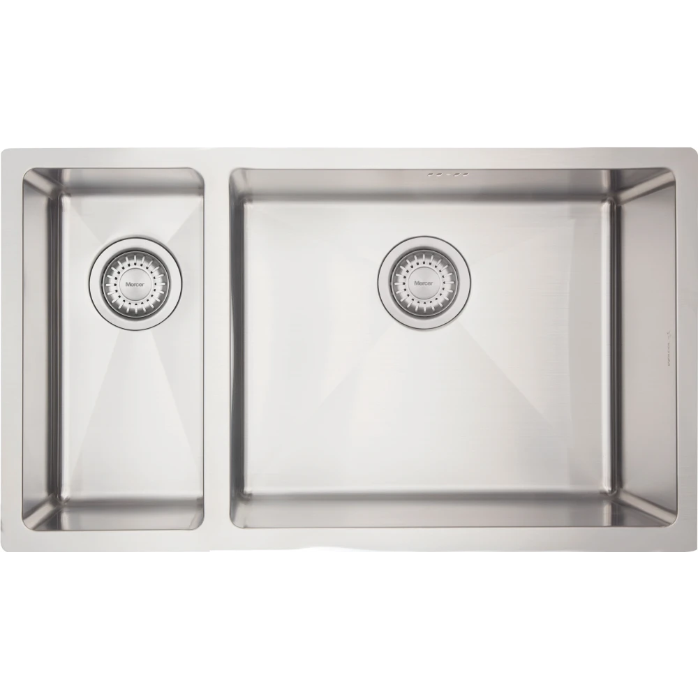Mercer DV208-L Worcester 1 1/4 Bowl Stainless Steel Kitchen Sink | Left Hand