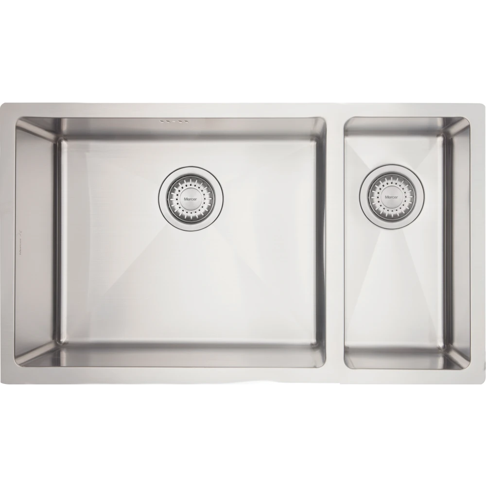 Mercer DV208-R Worcester 1 1/4 Bowl Stainless Steel Kitchen Sink | Right Hand