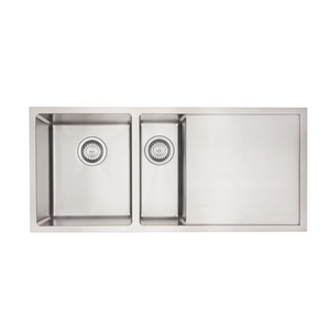 Mercer DV402-R Salisbury 1 1/4 Bowl and Drainer Stainless Steel Kitchen Sink | Right Hand