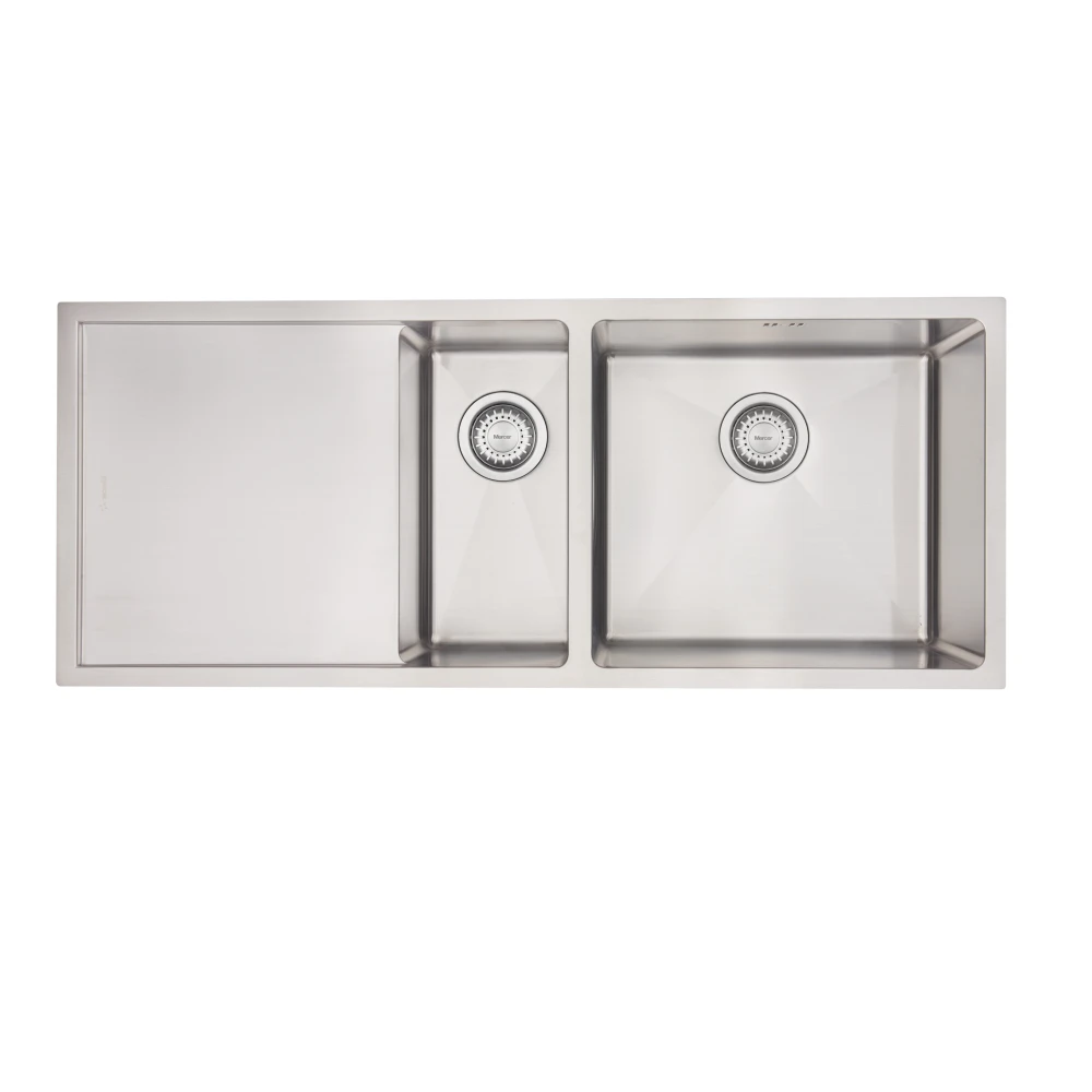 Mercer DV403-L Sheffield 1 1/2 Bowl and Drainer Stainless Steel Kitchen Sink | Left Hand