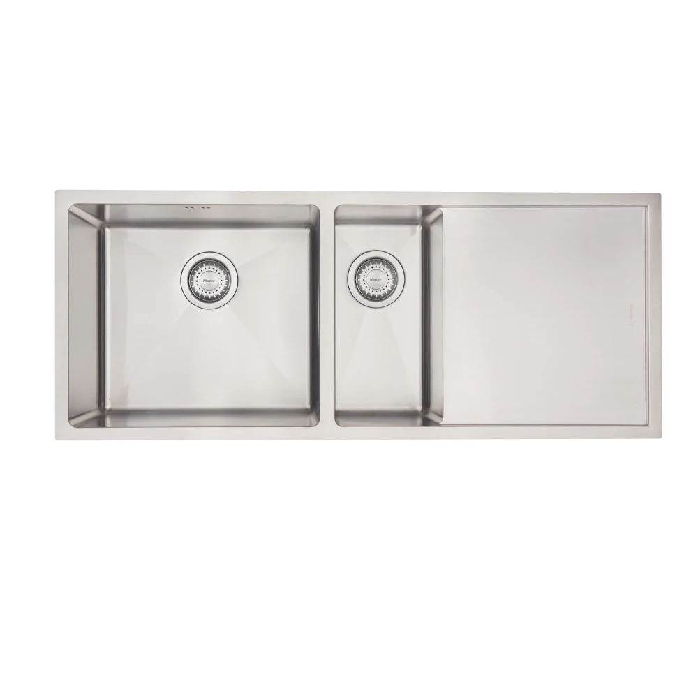 Mercer DV403-R Sheffield 1 1/2 Bowl and Drainer Stainless Steel Kitchen Sink | Right Hand