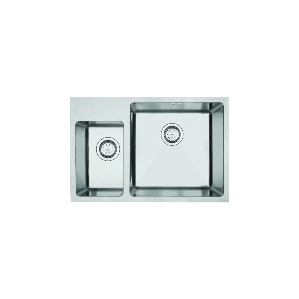 Mercer DV502-L Hampton 1 1/2 Bowl with Tap Ledge Stainless Steel Kitchen Sink | Left Hand