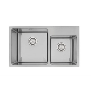 Mercer DV509-R Stratford Double Bowl with Tap Ledge Stainless Steel Kitchen Sink | Right Hand