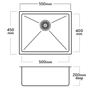 Mercer Hartford undermount stainless steel sink specs