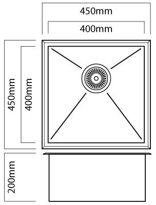 Mercer DV102 Sink | Essex 400 x 400mm