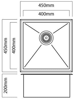 Mercer DV102 Sink | Essex 400 x 400mm