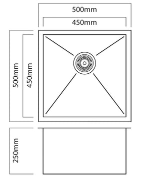 Mercer DV108 Sink | Loxely 450 x 450mm