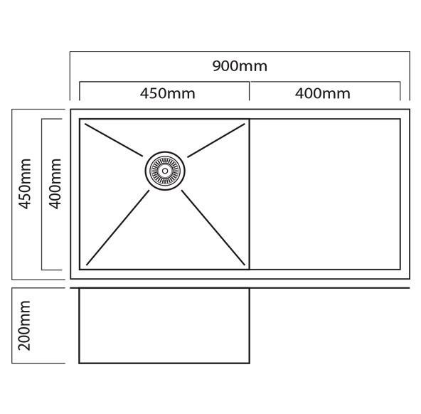 Mercer DV401-R Sink | Salford 450 x 400mm + Drainer